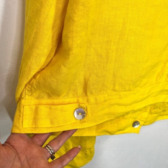 NWT Haris Cotton Long Sleeved 100% Linen Trucker Jacket Button up Size XL - Picture 8 of 10